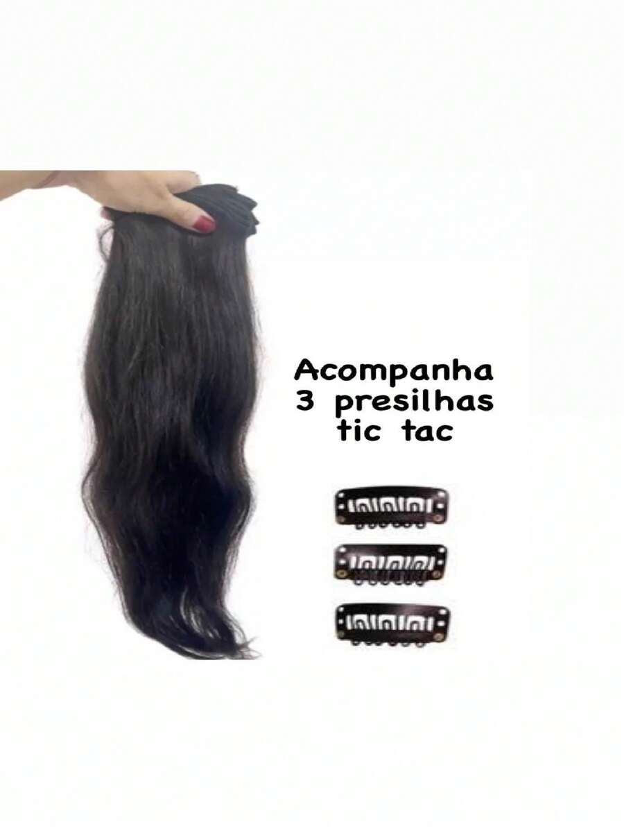 Natural  Hair Tic Tac Clip-In 45cm 50g - màu nâu - Xem 1