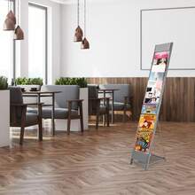 ZhdnBhnos LINSIE 10 Tiers Portable Magazine Rack Book Brochure Display Stand Holder, Catalog Literature Rack Comic Book Storage Organizer Rack For Trade Show Exhibitions Office Retail Stores And Offices The Best Gift/Present For Family&Friends Happy Christmas - Grey - View 8