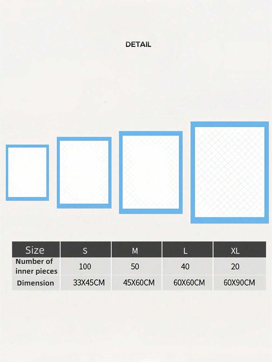 100pc/50pc/40pc/20pc Extra Absorbent Disposable Dog Pee Pads, Odor