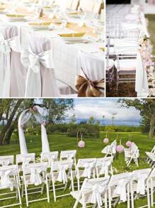 10 件/包 17*275 厘米缎带蝴蝶结，多色椅子饰带，适用于婚礼派对、生日派对、宴会、餐厅、酒店折叠椅装饰 - 彩色 - 查看 3