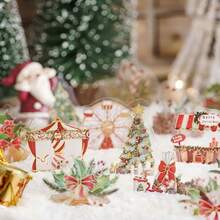30pcs Christmas Carol Series Golden Foil PET Stickers, Festive Decor DIY Materials - Multicolor - View 2