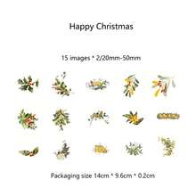 30pcs Christmas Carol Series Golden Foil PET Stickers, Festive Decor DIY Materials - Multicolor - View 6