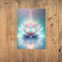 1 幅防水帆布莲花艺术印刷品 - 无框禅意冥想墙饰，花卉帆布艺术品，现代水彩莲花，适合办公室和家居 - 彩色 - 查看 6