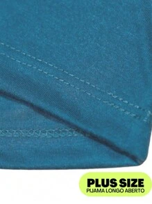 Long Sleeve Plus Size Pajamas For Men Special Long Buttons - 綠色 - 查看 7