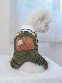 PETCIRCLE 1 件宠物服装，狗/猫吊带裤，舒适可爱的小型犬四腿服装 - 綠色 - 查看 6