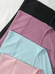4 pièces, Culottes noires grande taille à taille haute et élastique pour femmes, culottes grande taille à taille haute confortables et respirantes à enveloppement complet, culottes triangulaires plus grandes et plus larges pour morphologies généreuses, modèles classiques de culottes triangulaires à double processus de verrouillage, ensemble de culottes grande taille