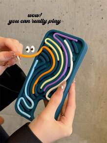 حافظة هاتف مضادة للتوتر بتصميم الألغاز متوافقة مع أجهزة 15 برو ماكس، 14، 13 برو، 12، 11 مقاومة للماء والصدمات ومقاومة للخدش - متعدد الألوان - مشاهدة 2