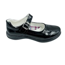 School Shoes For Girls Buckle Patent Leather Youth Non-Slip - Black - View 5