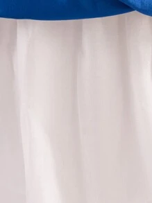 Vestido largo de tul elegante para niñas preadolescentes, adecuado para actuaciones, eventos de anfitrionaje y eventos de noche, sin incluir diadema - azul real - Ver 8