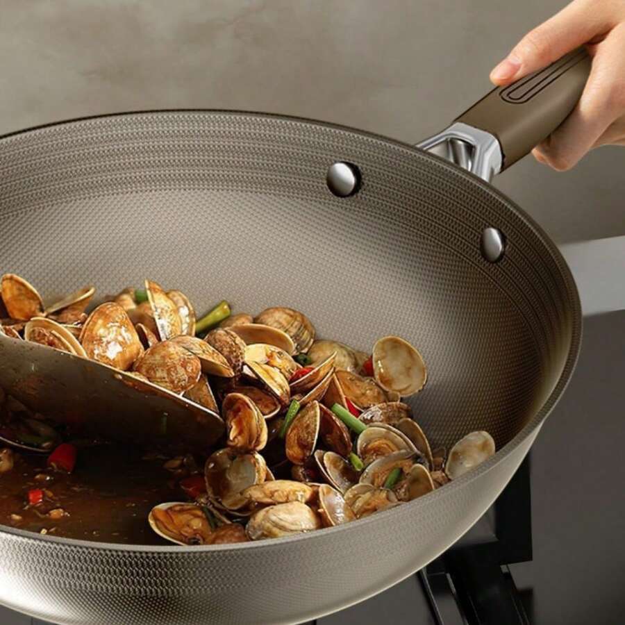 Luxury New Titanium Coated Nonstick Pan, DualSided, Suitable For