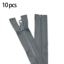 10pcs #5 Resin Plastic Zipper Auto-Lock Zipper Sider 19.68-39.37inch Black Large Teeth Zips For Jacket Coat Garment Accessories