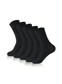 6 Pairs/12 Pairs/18 Pairs 30 Pairs/40 Pairs Black And White Thick Men's Winter Socks, Fashionable, Casual, Comfortable, Odor Proof, Outdoor Sports, Running, Fitness, Compression Knee Socks, Business Leisure Vacation Black And White High Tube Socks