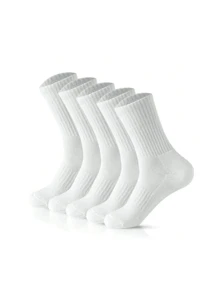 6 Pairs/12 Pairs/18 Pairs 30 Pairs/40 Pairs Black And White Thick Men's Winter Socks, Fashionable, Casual, Comfortable, Odor Proof, Outdoor Sports, Running, Fitness, Compression Knee Socks, Business Leisure Vacation Black And White High Tube Socks