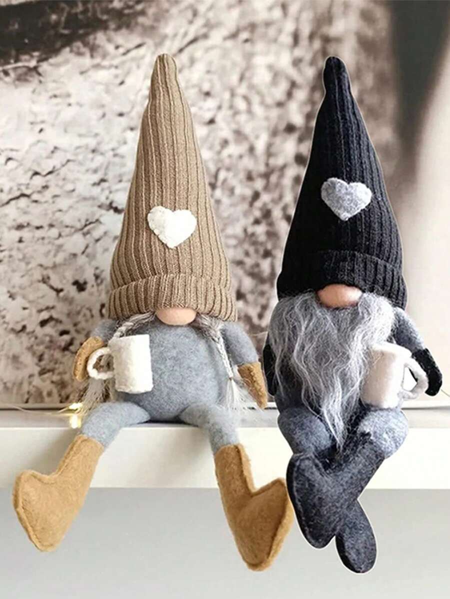 1 件可爱咖啡侏儒毛绒公仔 - 万圣节装饰品、圣诞树装饰品 - 彩色 - 查看 1