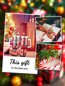 1 chiếc, Ly thủy tinh cá nhân hóa Giáng sinh + 4 nắp ống hút Giáng sinh, 40oz - Cốc cà phê du lịch, Cốc di động cho cắm trại ngoài trời, đi bộ đường dài, lái xe và du lịch bằng ô tô, Đồ trang trí Giáng sinh - nhiều màu - Xem 4