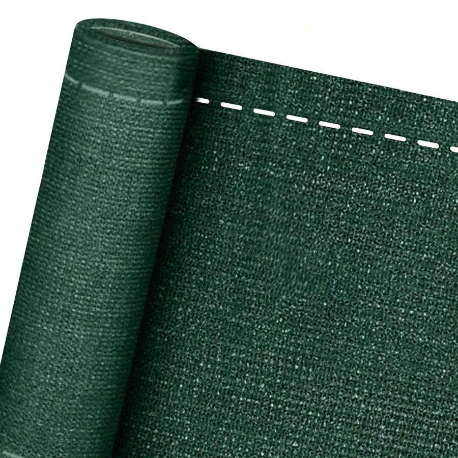Froadp Pantalla de privacidad para valla, protección contra el viento 150 g/m² de HDPE, estabilizada a los rayos UV y resistente a la intemperie, para valla y balaustrada, balcón, terraza, red de sombra - Verde Oscuro - Ver 1
