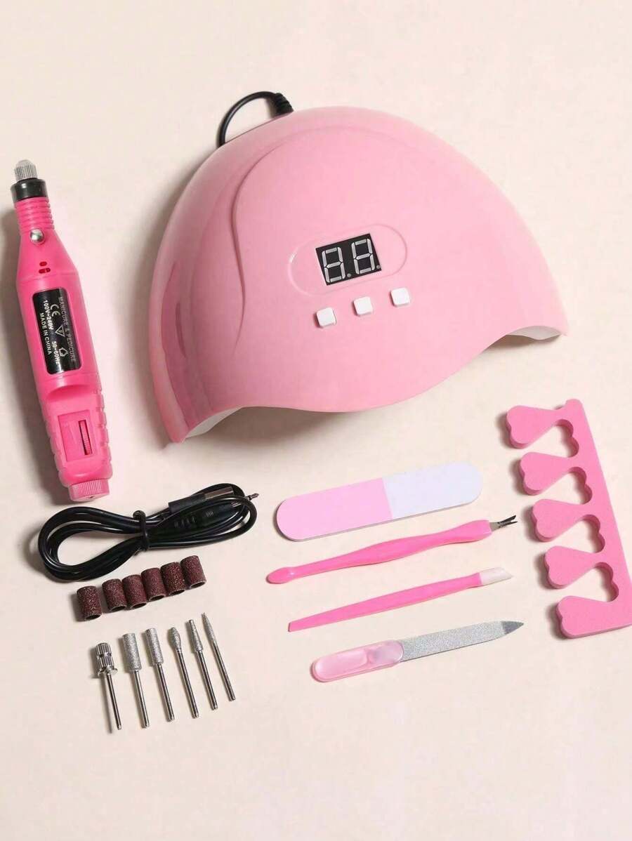 Kit profesional de arte de uñas, incluye taladro eléctrico para uñas, lámpara UV/LED de 54W, adecuado para principiantes - Multicolor - Ver 1