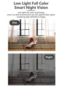 无线安全摄像头，WIFI 高清摄像头，带夜视功能，语音对讲，远程监控，支持 TF 卡，可充电室内/室外使用 - 黑色 - 查看 9