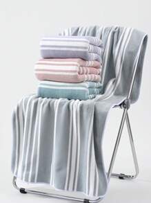 1 Khăn tắm lớn, Khăn tắm, Họa tiết sọc dọc, Xám, Hồng, Tím, Xanh lam, Vải nỉ san hô, Siêu thấm hút, Mềm mại và thoáng khí, Không rụng lông, Thích hợp để bơi lội, tập thể dục, Phòng tắm, Phòng khách, Phòng ngủ, Tắm - Nhiều màu - Xem 16