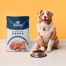 Alimento Para Perros 11,8kg Croquetas Kanni Salmón Todas Las Razas - Azul y blanco - Ver 1
