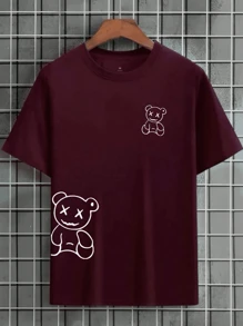 ASK GOD Men's T-Shirt 100% Cotton - Immediate Shipping - 紫紅色 - 查看 1