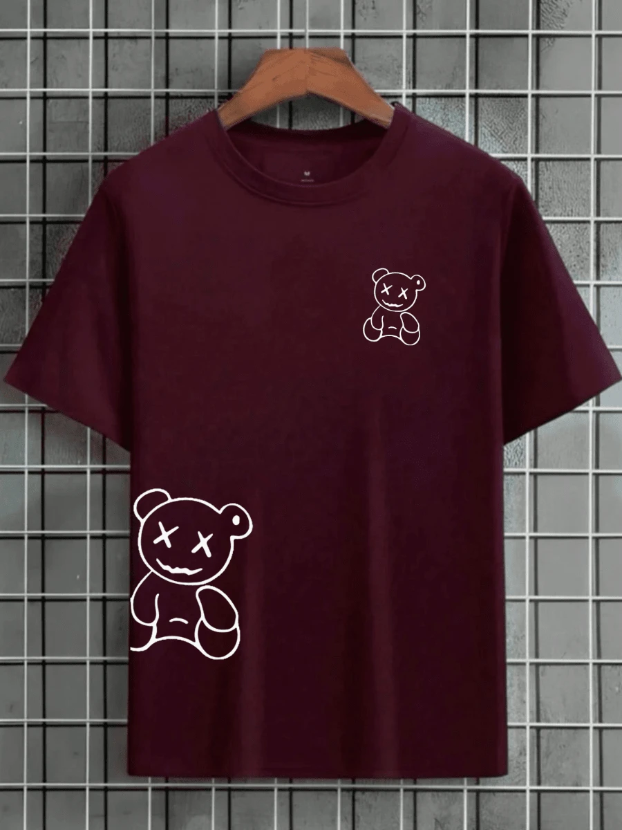 ASK GOD Men's T-Shirt 100% Cotton - Immediate Shipping - 紫紅色 - 查看 1