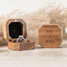 "Mr & Mrs" Personalised Wooden Rings, Wedding Boxes, Jewellery Boxes, Weddings, Personalised Birthday Party Boxes. - No.12 Brown - View 10