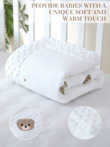 1 件卡通图案婴幼儿绗缝被子，双层，适合家庭、汽车、婴儿车 - 多用途婴儿毯爱情人节 - 彩色 - 查看 4