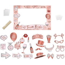 25pcs Bride Team Prop Set - 1 "Bride Team" Photo Frame, 24 Fun Accessories, Great For Bridal Shower And Wedding Celebrations - Multicolor - View 1