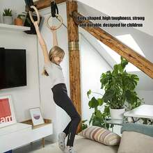 Crossfit Gymnastics Rings Wooden Resistance Rings 32mm - 黑色 - 查看 7