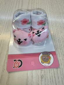 3D Animal Baby Socks In Newborn Box - Hồng - Xem 2