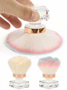 1pc Rose-Shaped Nail Powder Brush, New Design Nail Art Loose Powder Brush, Single Blush Brush, Powder Dust Cleaning Brush - Multicolor - View 4
