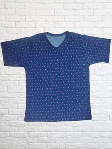 Men's Short Summer Closed Heat Garter Belt Pajamas - 藍白色 - 查看 4