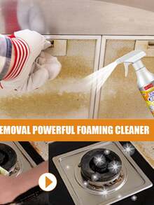 1 Piece Of Kitchen Foam Cleaner Household Kitchen Range Hood Heavy Oil Foam Cleaner Oil Stains Clean, Halloween, Christmas New And Old Models Are Sent Randomly - White - View 3
