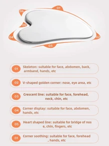 Stainless Steel Gua Sha Board, Heart Shape Facial Lymphatic Massage Scraping Tool, Facial Neck Cupping Beauty Massage Board,Beauty,Skin Care Products,Spa,Self Care,Skin Care Tools,Face Care,Esthetician Supplies,Massage,Face Massage Tool,Face Roller