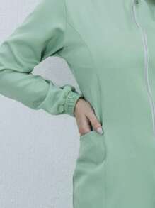 Women's Priest Collar Lab Coat - 綠色 - 查看 5