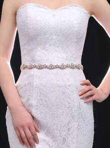 1件新娘水钻装饰腰带，女士礼服配饰，适用于婚礼、派对、晚礼服，澳大利亚婚礼季情人节配饰