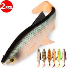 2pcs Soft Fishing Kit 3D 14cm/5.5Inch Artificial Bait Shad Pike Perch Zander Catfish Fishing Tackle Isca Artificial
