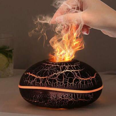 1 件香薰空气加湿器，火焰加湿器，精油超声波扩散器，带 USB，7 种颜色，无过滤器设计 - 精油兼容轻松卧室氛围情人节情人节用品婚礼用品