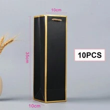 红酒礼品袋 带手柄红酒瓶袋 圣诞酒香槟袋 散装牛皮纸单瓶纸手提袋 适用于生日婚礼新娘送礼会、圣诞节 - 彩色 - 查看 15