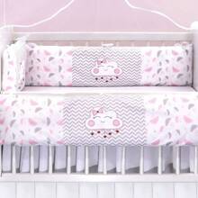 粉色云女孩迷你婴儿床套件 6 件 - 淺粉色 - 查看 3