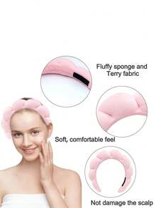 7-Piece Set Wash Makeup Headband Ladies Spa Makeup Remover Clean Face Hairband Set Makeup Sponge Puff High Skull Top Headband Set.