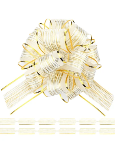 5 件拉蝴蝶结礼品包装拉蝴蝶结丝带拉蝴蝶结适用于圣诞节婚礼篮情人节蝴蝶结多色丝带蝴蝶结用于礼品包装，圣诞节