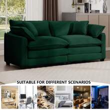 Corduroy Loveseat Couch,Modern 2 Seater Cloud Couches For Living Room,Modular Sectional Cloud Sofas With Deep Seat,Large Love Seat For Small Spaces,Apartment,Office. (Green, 2 Seater) - màu xanh lá - Xem 6