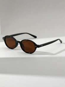 1pair Women's Retro Rivets Decor Oval Fashion Glasses For Street Style, Party, Beach Accessories For Women Glasses Shades Basics Fall Winter Women Outfits Clothes Business Casual Gifts Leopard For Summer Beach Vacation,Outdoor,Travel Casual Style Oval Frame For Going Out Outfit,Back To School - Multicolor - View 11