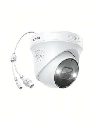 Telecamera di sorveglianza ZOSI 4K PoE da esterno con rilevamento di persone e veicoli, telecamera dome IP 8MP con audio bidirezionale, compatibile con registratori NVR PoE ZOSI, C225