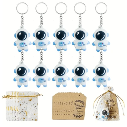 Set/30pcs. Astronaut Space Keychains, Astronaut Keychains, Stars, Moons, Eugenio Bags, Thank You Cards, Kraft Labels, Party Supplies,  Rewards, Birthday Wedding Couple Gifts