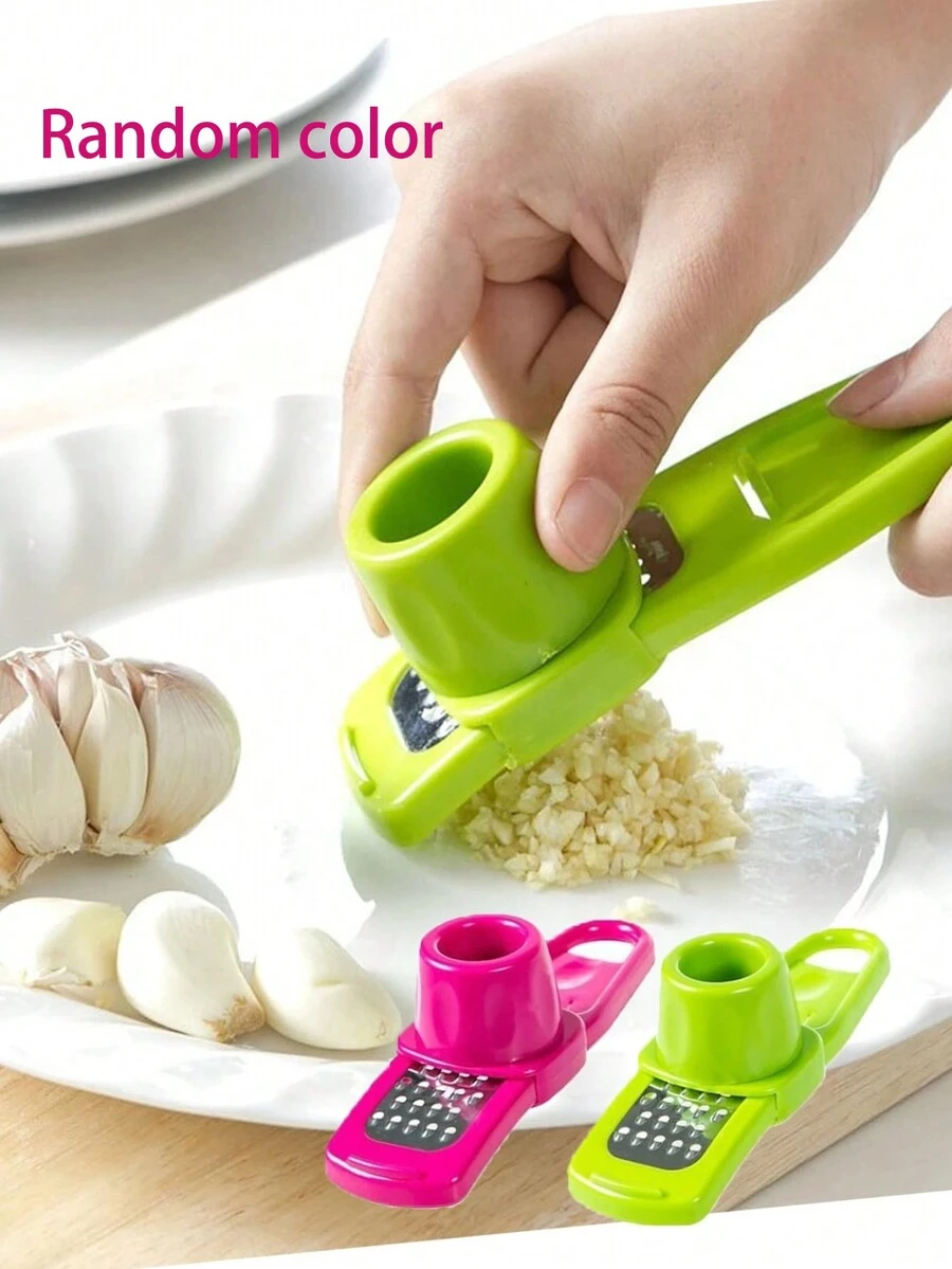 1/2pcs Multifunctional Curved Kitchen Garlic Press Ginger Grinding Tool Random Color - Random Color - View 1