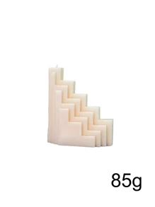 1 pieza Vela perfumada con forma geométrica hecha a mano, decoración del hogar con soporte de vela de diseño minimalista de varios niveles - Blanco - Ver 8