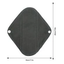1Pc Black Sanitary Pads Light Flow Menstrual Pads Charcoal Bamboo Washable Cloth Menstrual Pads Mama Cloth Reusable Sanitary Pads Daytime